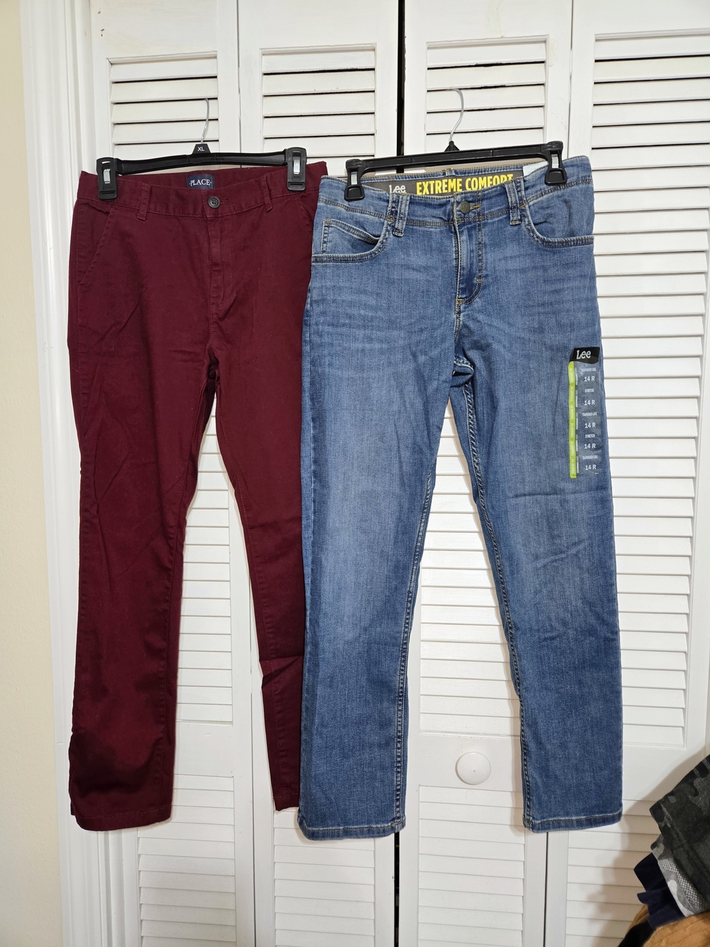 Boy's Lee Slim Fit Jeans 14R and Place Maroon Cotton Pants 14